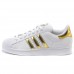 Женские кроссовки Adidas SuperStar White/Gold